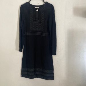 Max Studio black sweater dress, long sleeve.